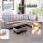 3-Piece Faux Leather Sectional Sofa-1459273678