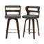 Tabouret de comptoir pivotant rembourré avec structure en bois manufacturé Deshunda-2001573786