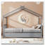Lit en bois avec lit gigogne simple-370702194