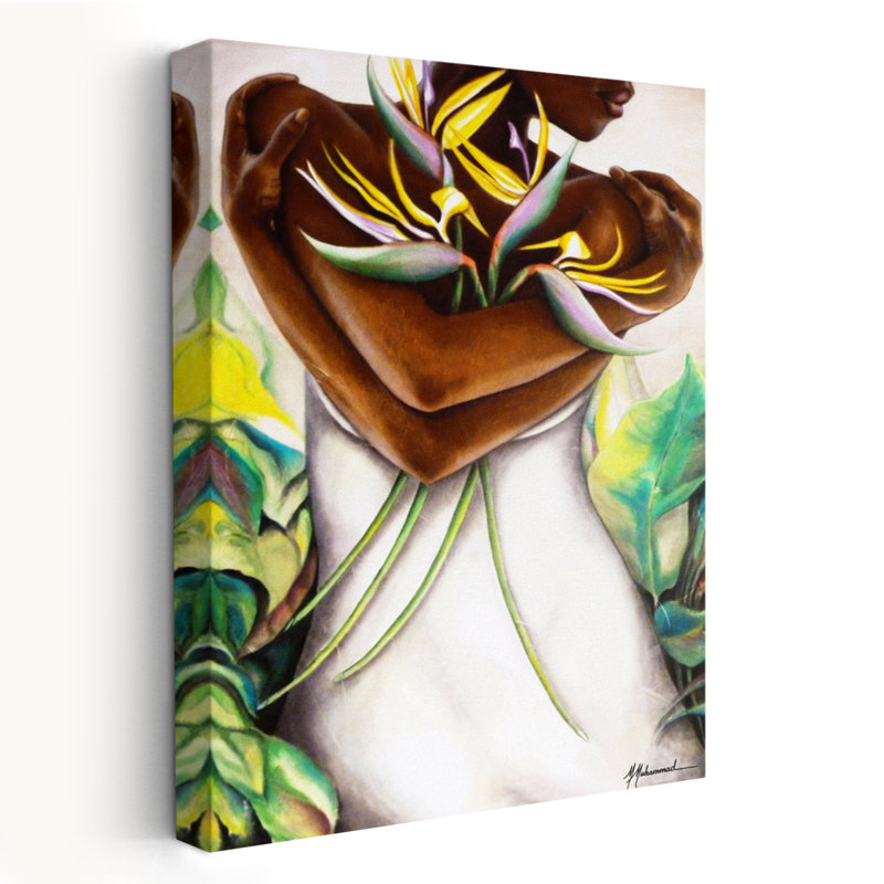 Oiseau de paradis - Art figuratif tropical, fleurs tropicales, H 24 po x l 16 po