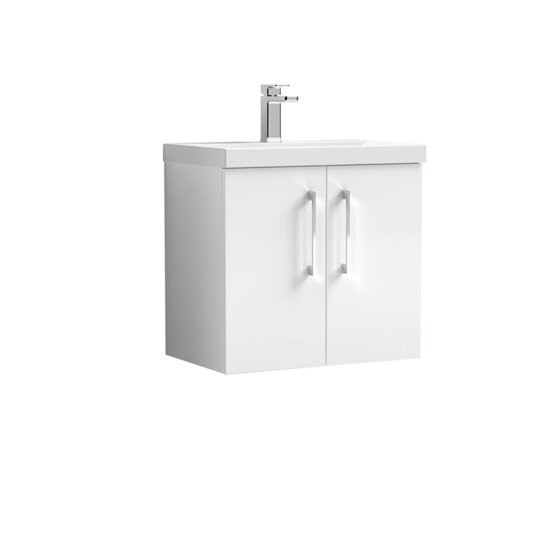 Arno 610 mm Single Vanity with Integrated Basin, White