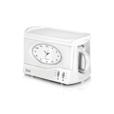 Atomic Alarm Tabletop Clock in White