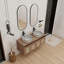 Meuble-lavabo flottant avec lavabo en céramique