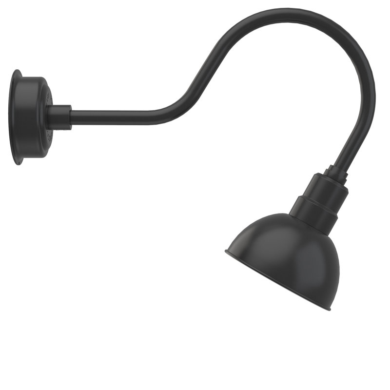 Luminaire de grange d’extérieur à del Dipkarpaz, H 8 po x l 8 po x P 12 po, Noir mat