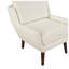 Chaise d'appoint en chenille beige avec pieds en bois massif et coussins réversibles-134537606