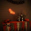 LED Neon Orange Bat Flying Effect Signs Holloween Home Decor 