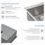 Évier de cuisine encastré 30 po x 22 po x 9 po à cuve simple en acier inoxydable de calibre 16 30 po