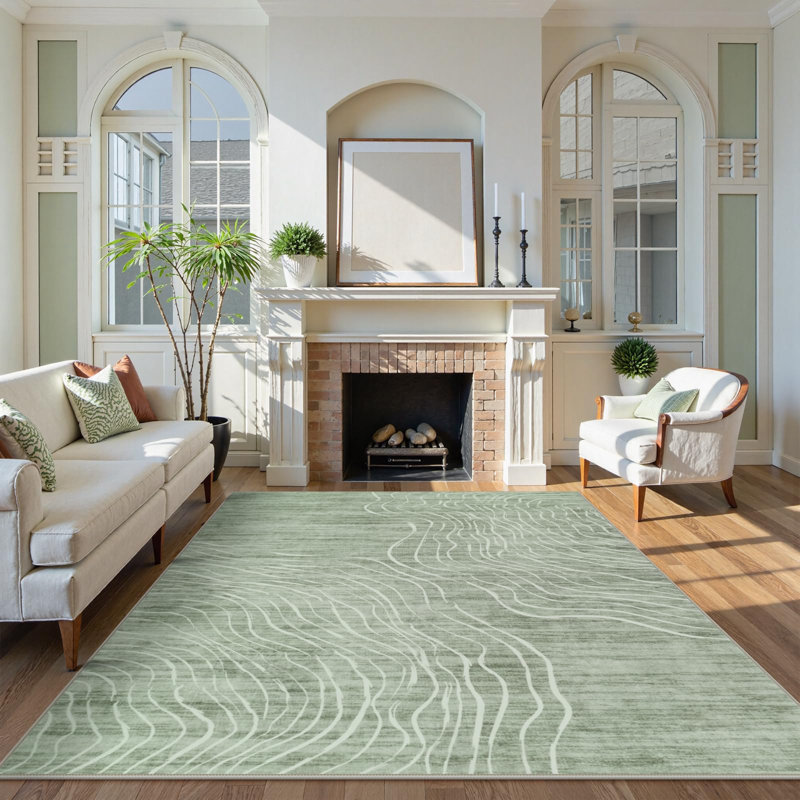 Modern Washable Area Rugs for Living Room Abstract Non-Slip Rugs for Bedroom, Carpet for Playroom, Rectangle 6' x 9'