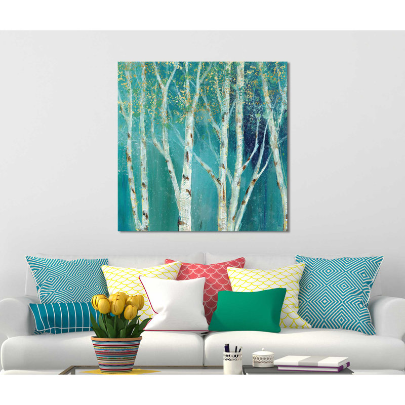 «Birch I», reproduction de peinture acrylique, H 18 po x l 18 po x P 1 po, Toile tendue