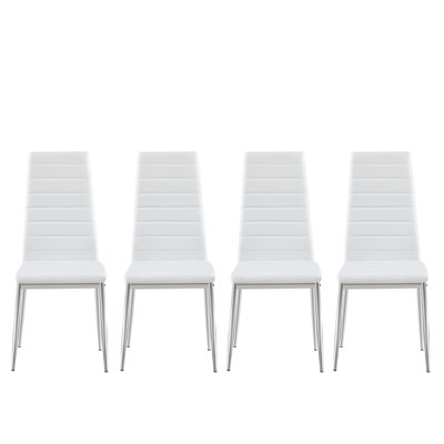 Set For 4 Modern Style Dining Chair With Plated Legs