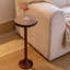 Jilyn Small Pedestal End Table Metal Base Side Table, Drinking Table w/ Scratching Distressed Finish