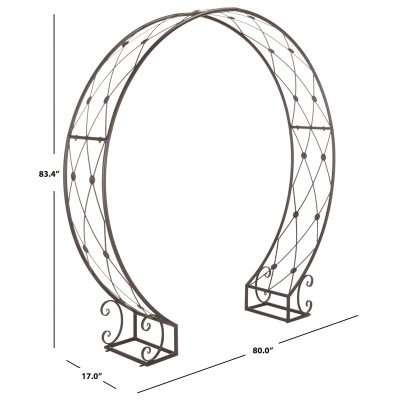 17'' W x 80'' D Iron Arbor, Rustic Brown