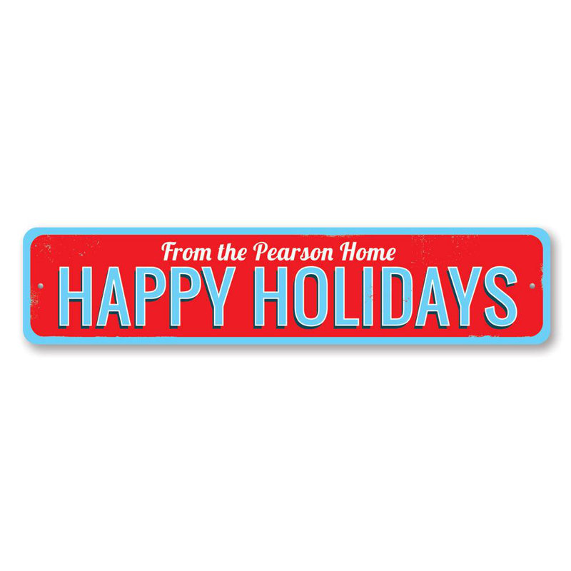 Plaque en aluminium Happy Holiday, H 6 po x l 24 po x P 0,06 po