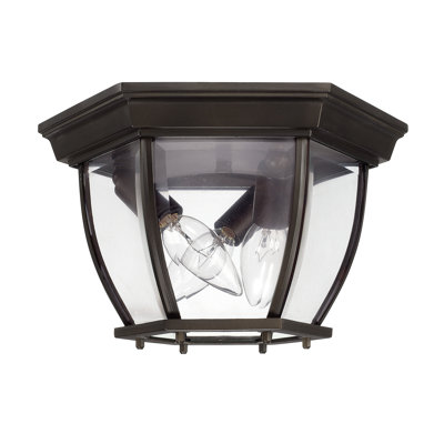 Plafonnier encastré d'extérieur 3 lumières Old Bronze