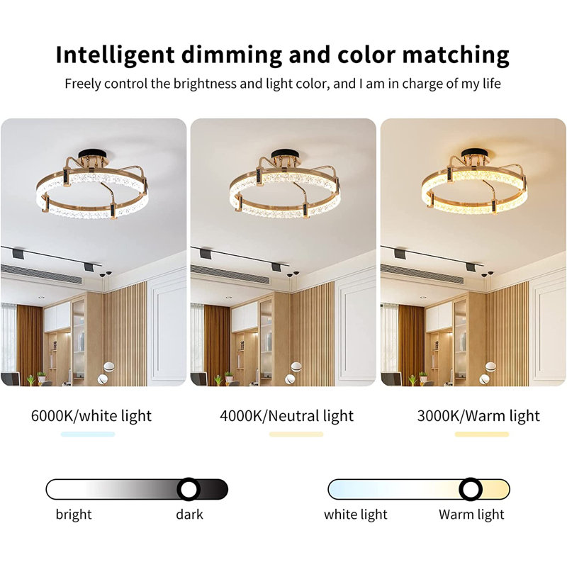 Darvel 1 - Light 19.6" Round LED Semi Flush Mount