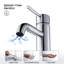 Robinet de lavabo de salle de bain à poignée simple avec bonde escamotable-115715133