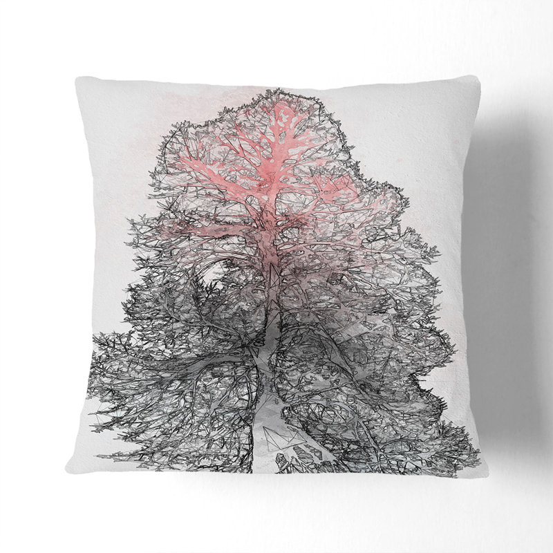 Colour Of The Tree In Abstract Square Throw Cushion, 40 x 40 cm, Stone