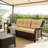 Patio Couch,Rattan Three-Seat Sofa