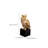 Cute Gold Owl Figurine, Checkered Resin Owl Statue with Black Pedestal Base
