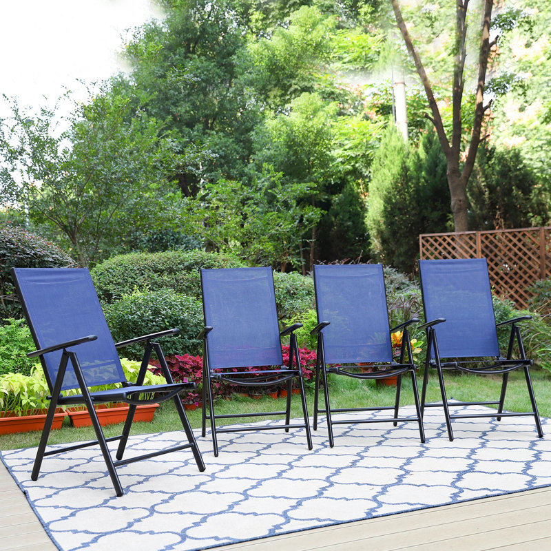 Patio Dining Armchair, Blue, 4