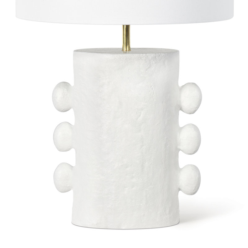 Sanya Metal Table Lamp, White, 30" H x 17" W x 17" D