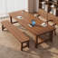 Nut-brown Rectangular Solid Wood desk-135182354