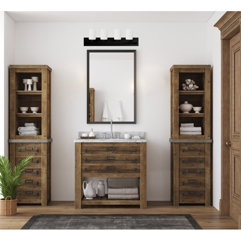 Éclairage pour meuble-lavabo à intensité variable Aimilia, 4, Noir