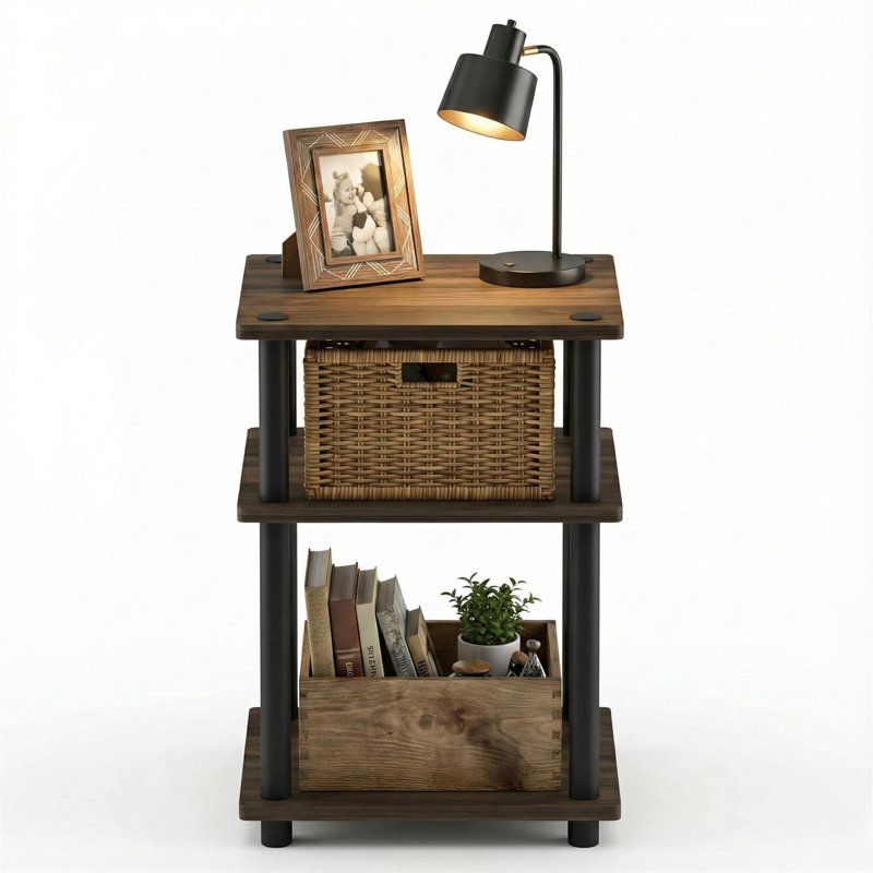 Organisateur de rangement Turn N Tube, H 22,99 po x l 14,6 po x P 14,6 po, Noyer colombien/noir