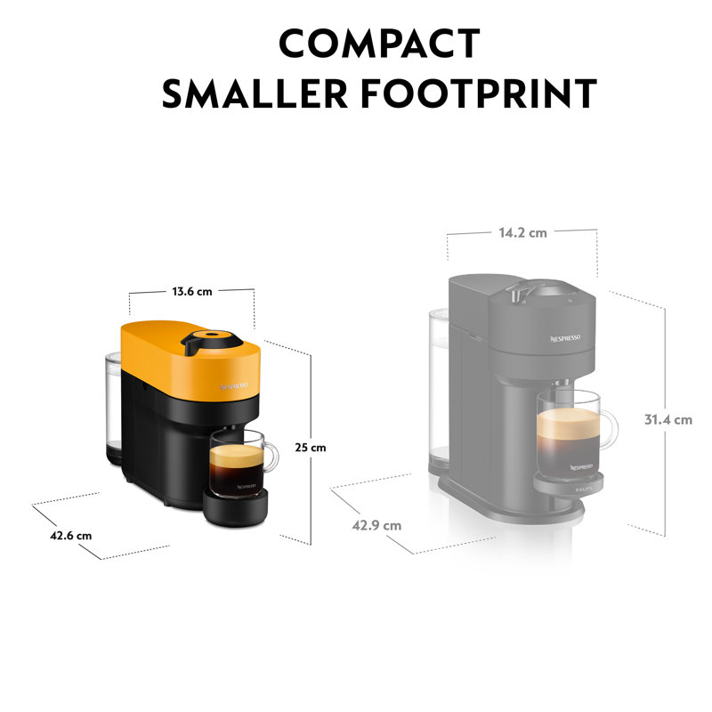 Nespresso Vertuo Pop Coffee Pod Machine by De'Longhi, Yellow
