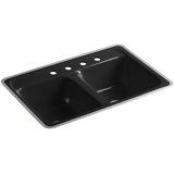 Delafield® 32" L x 21" W x 8-1/2" Tile-In/Metal Frame Double-Equal Kitchen Sink with 4 Faucet Holes