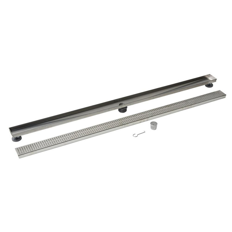 Designline Linear Shower Drain Square Grate, Stainless Steel, 28"
