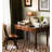 Vintage Solid Wood Desk with 3 Drawers and Turned Legs-439079899