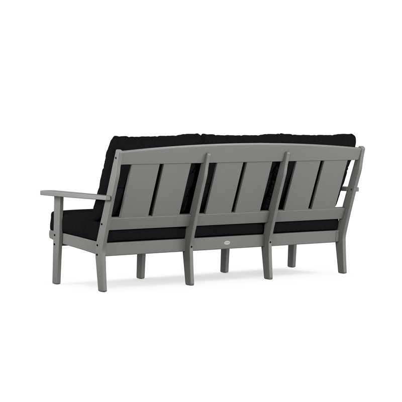 Lakeside Mission Deep Seating Sofa, Slate Gray, Midnight Linen