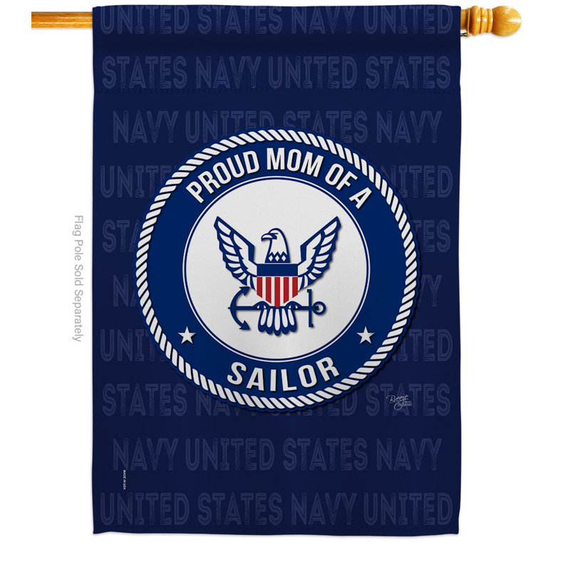 Drapeau de maison en polyester 40 x 28 po Proud Mom Sailor House