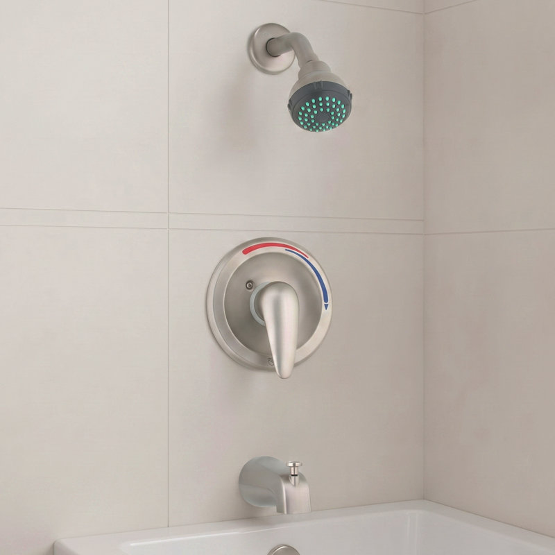 Complete Shower System with Rough in-Valve, Brushed Nickel