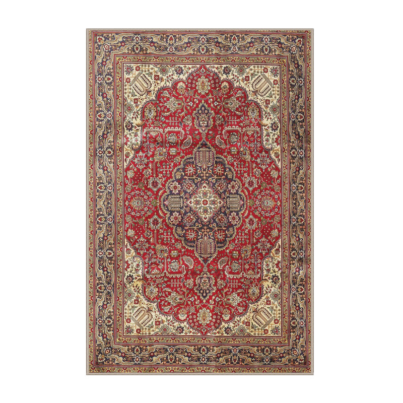 Rouge/brun oriental/Tapis décoratif Maizie, Rectangle 5 pi x 7 pi