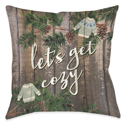 Cozy Christmas Floral Reversible Throw Pillow