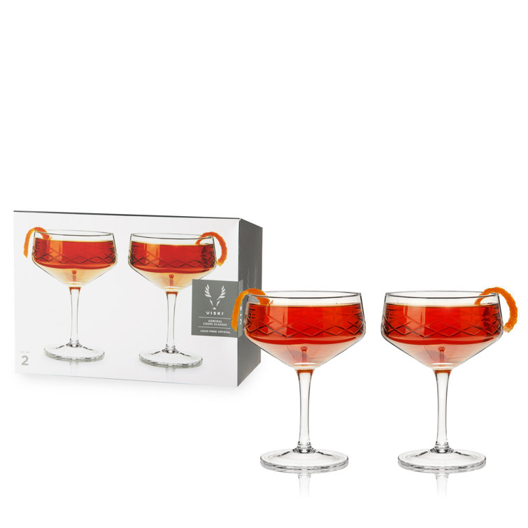 Viski Heavy Base Stemless Martini Glasses Set of 2 - Premium Short