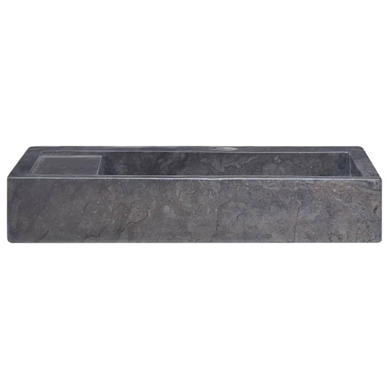 VidaXL Wash Basin Vanity Sink Small Countertop Wash Basin Bathroom Sink Marble, Black