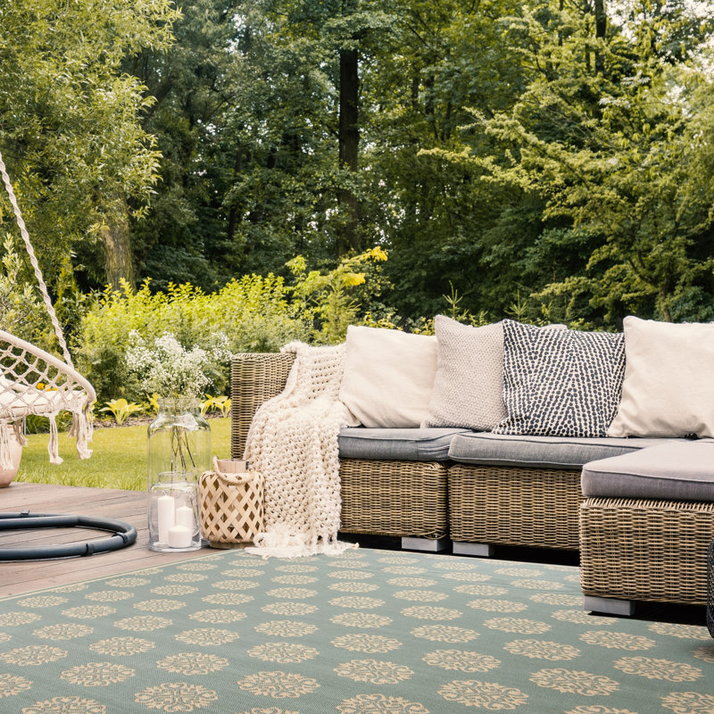 Frankee Performance Ikat Indoor/Outdoor Area Rug, Rectangle 8' x 10'