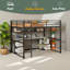 Lit mezzanine double en métal avec bureau-1392892676