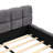 Queen Size Chenille Upholstered Platform Bed with Checkerboard Headboard-48068466