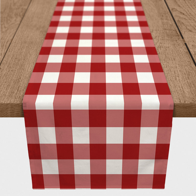 Chemin de table Westrick, Géomatique, 72 po x 16 po, Rouge