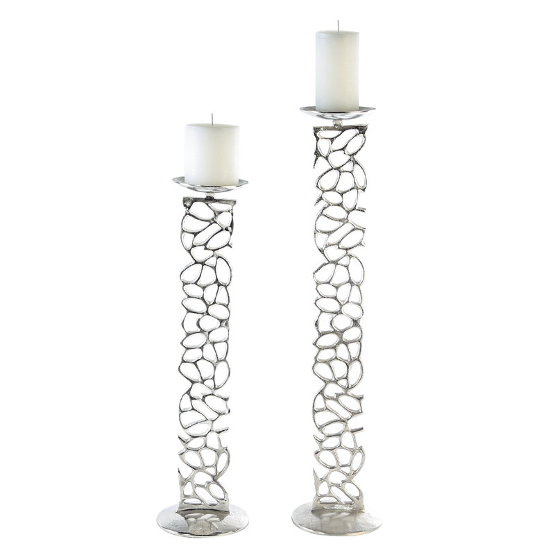 Metal Floor Candlestick, 67cm H x 18cm W x 18cm D