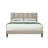 Enabled Queen Sized Bed In A Drum - Gray Squares Headboard Box Charging, Fabric