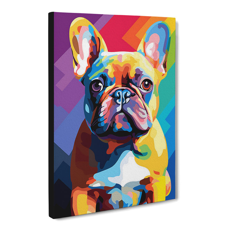 French Bulldog Colour Field - Wrapped Canvas, 76cm H x 50cm W x 3cm D