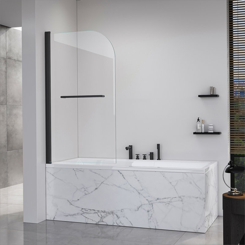 Portes de douche pliantes sans cadre, porte en verre trempé, porte de baignoire pivotante pour salle de bain pour baignoire
