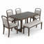 Ensemble de salle à manger de style maison de campagne moderne 60 "avec banc rembourré 60 pièces 60"-1887780176