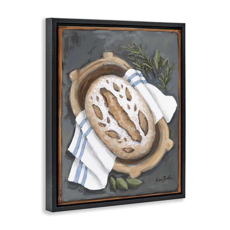 Bread Baking Basket Floating Frame, design by Sara Baker, Jet Black Floater Frame, 21" H x 17" W