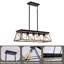 Lustre 5 lumières pour îlot de cuisine en métal naturel avec structure en cage ouverte, ampoules non incluses-526652001-526652014